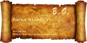 Barta Olivér névjegykártya